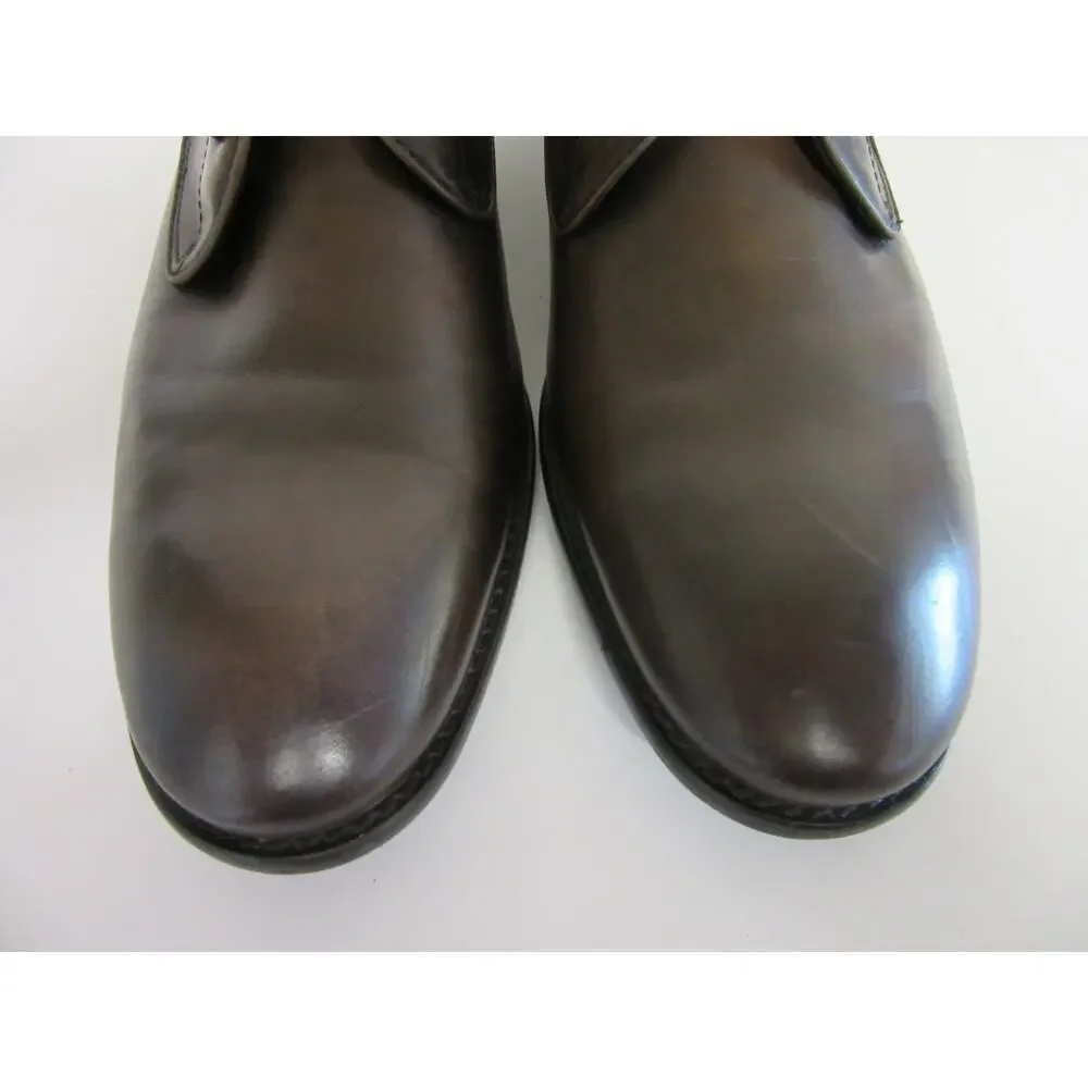 JOHN VARVATOS Brown Leather Lace Up 12M Preowned Excellent Soles Dress Shoes